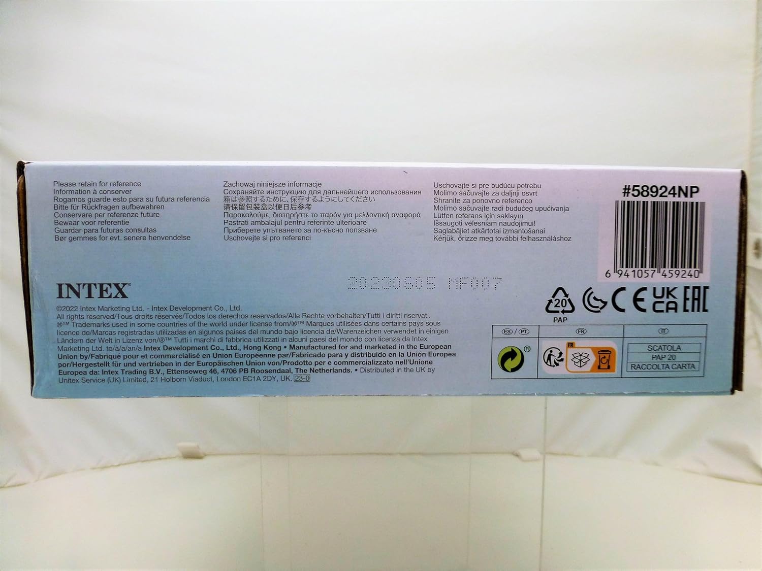 Intex 34" x 10" Sunset Glow Inflatable Round Baby Pool with 3-Ring Design for Ages 1-3 24hrsmart